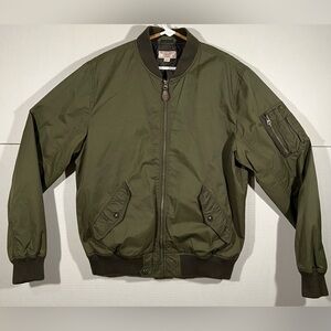 Wallace & Barnes J.Crew MA-1 Men's Bomber Jacket Full Zip Sz Medium Green